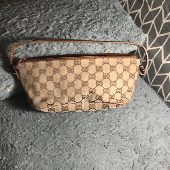 Gucci Monogram Canvas Pochette Clutch in Khaki. - Picture 6 of 8